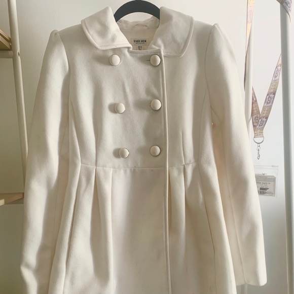 Ever New Jackets & Blazers - Ever New Cream pleated coat
